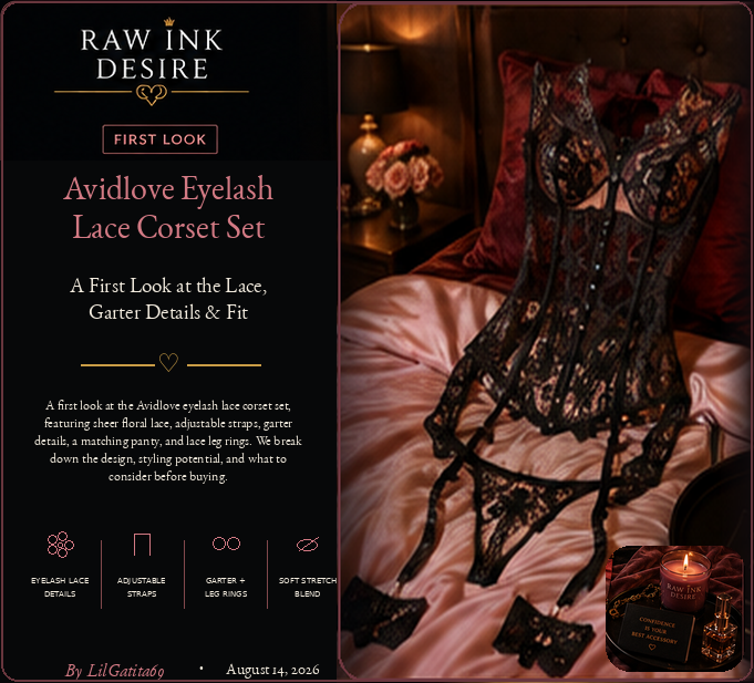 Avidlove Eyelash Lace Corset Set